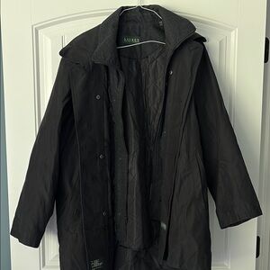 Ralph Lauren Black Two Layer Dress/Rain/Trench Coat Men’s Sz 42s